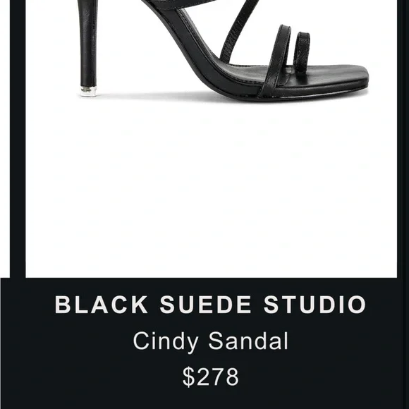 Black Suede Studio “Cindy” Black Strappy Heels - Picture 9 of 9